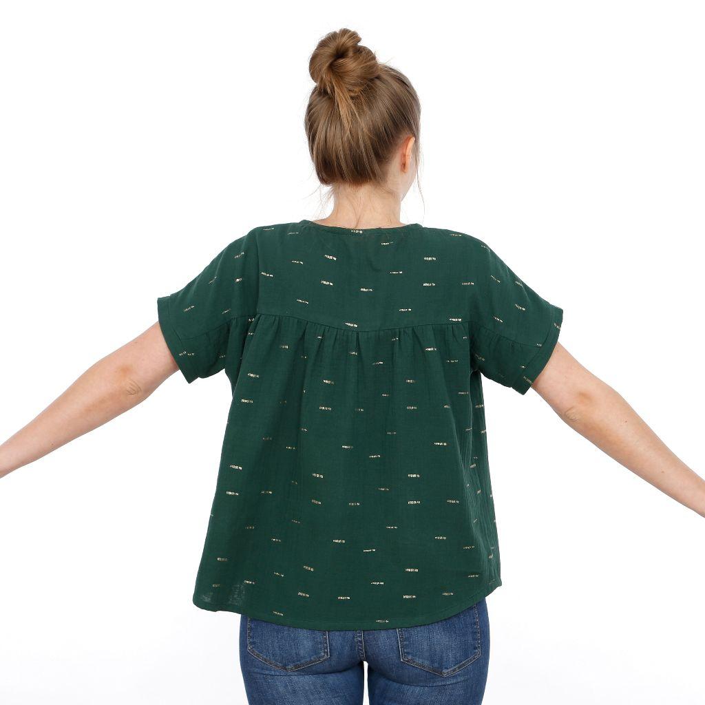 Papierschnittmuster Kurzarmbluse Frau Suzy XS-XXL